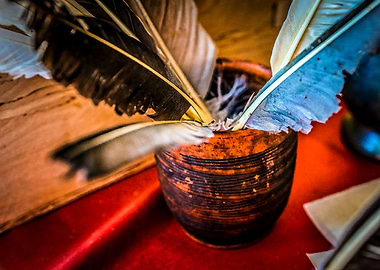 Ceramic Bowl And Quills