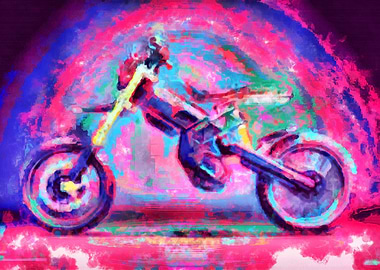 Motocross Action Poster