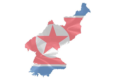 North Korean Flag Map