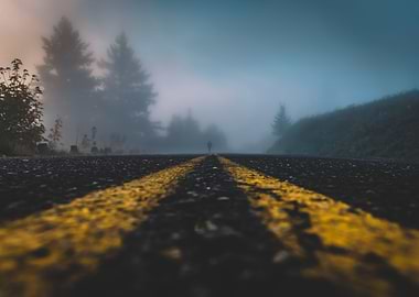 Mysterious spooky road man