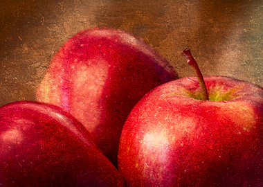 Three Red Apple Fruits