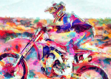 Motocross Action Poster