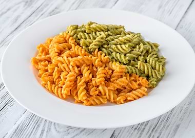 Fusilli with pesto