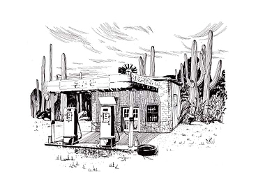 Abandoned gas station