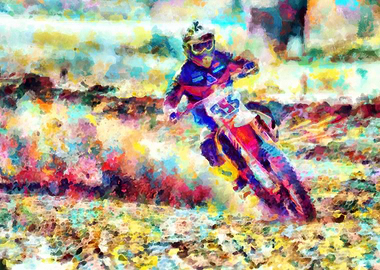 Motocross Action Poster