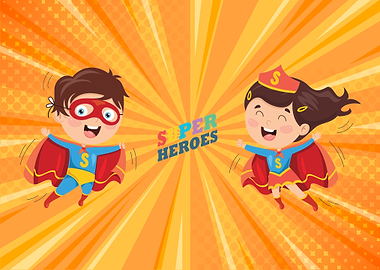 Superheroes Kids Girl Boy