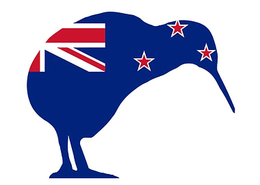 New Zealand Flag With Kiwi