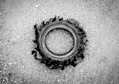 Flat Tire BW