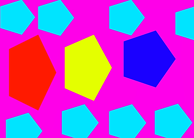 Nine Blue Polygons