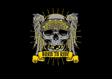 born to ride skull
