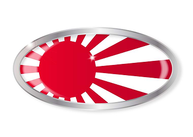 Japanese Flag Oval Button