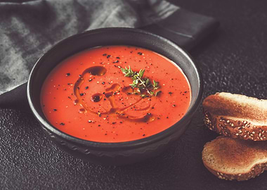 Bowl of spicy tomato soup