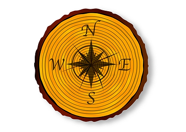 Compass Face On Timber