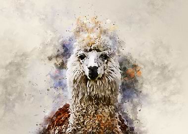 watercolor llama