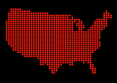 USA Outline Dot Map