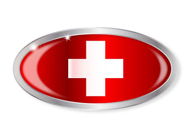 Swiss Flag Oval Button