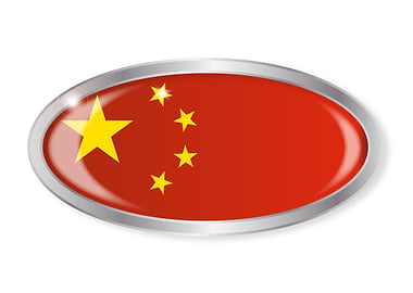 China Flag Oval Button