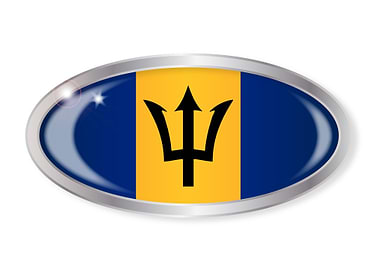 Barbados Flag Oval Button