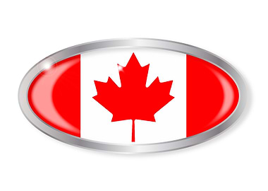 Canadian Flag Oval Button