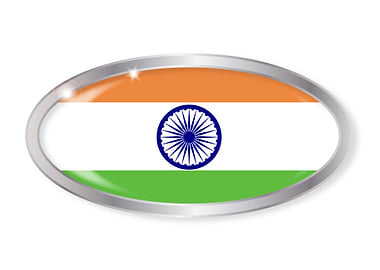 India Flag Oval Button