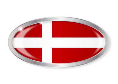 Danish Flag Oval Button