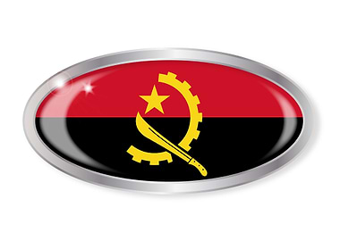 Angola Flag Oval Button