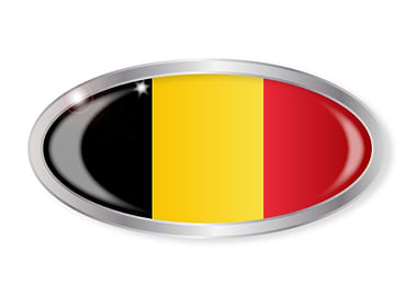 Belgian Flag Oval Button