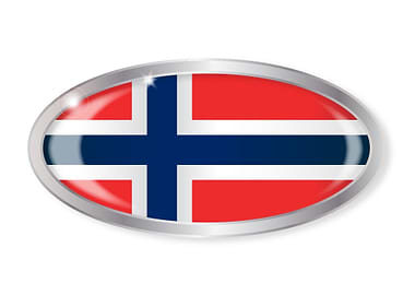 Norwegian Flag Oval Button
