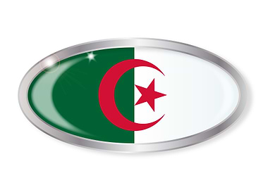 Algerian Flag Oval Button