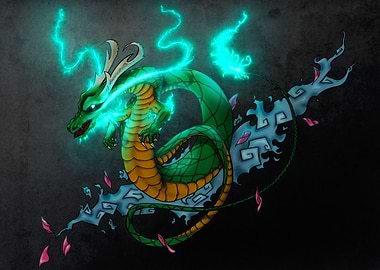 Neon Dragon Tattoo Art