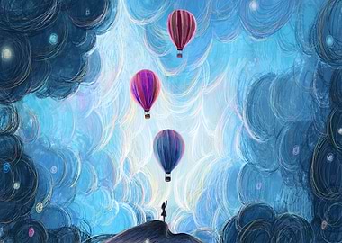 Girl air balloons Fantasy