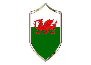 Welsh Flag Crusader Shield