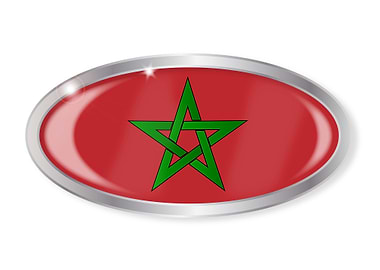 Morocco Flag Oval Button