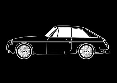 Sports Car Coupe Outline