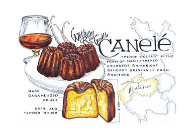 French canele cakes