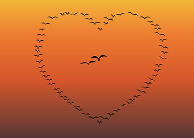 Flock Of Birds Heart