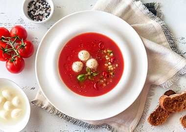 Portion of gazpacho