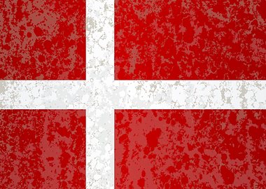 Flag of Denmark Grunge