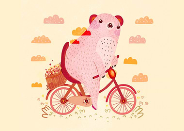 Bear on bike