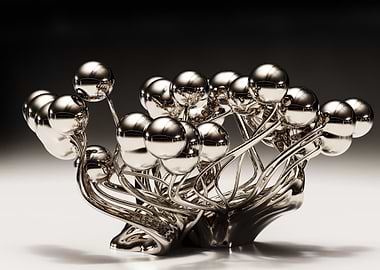 Polished metal sculpture