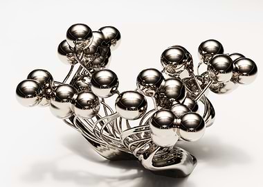 Polished metal sculpture