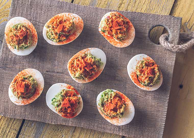 Guacamole deviled eggs