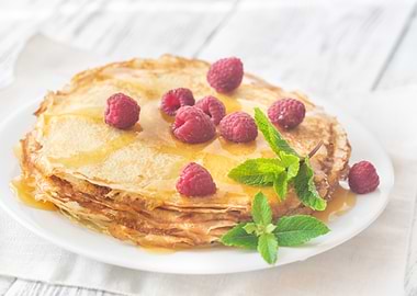 Stack of homemade crepes