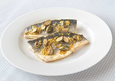 Baked sea bass