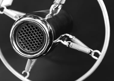 Retro microphone on black