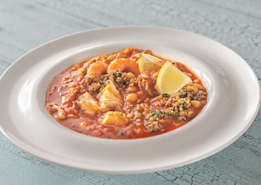 Fish and chorizo soup