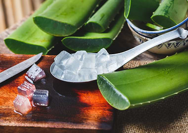 Fresh aloe vera leaves
