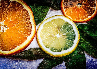 Slices Of Lemon And Orange