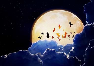 Earth Moon Bird Cloud