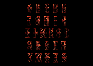 Gold Reflected Alphabet